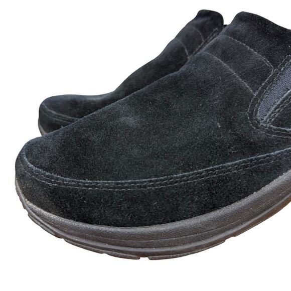 LL Bean Suede Leather Black Slip On Loafers Casual Shoes Round Toe Low Top 8 M - Picture 8 of 16